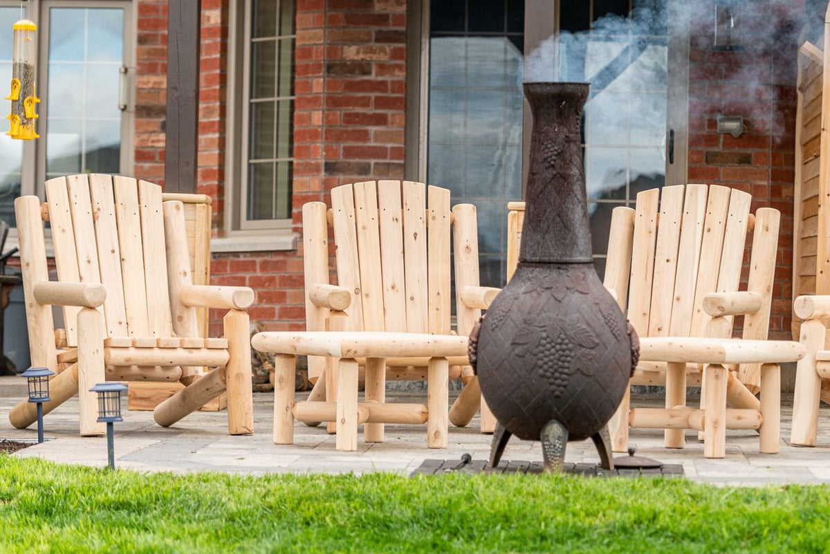 Leisurecraft 36" Square Log Coffee Table Set