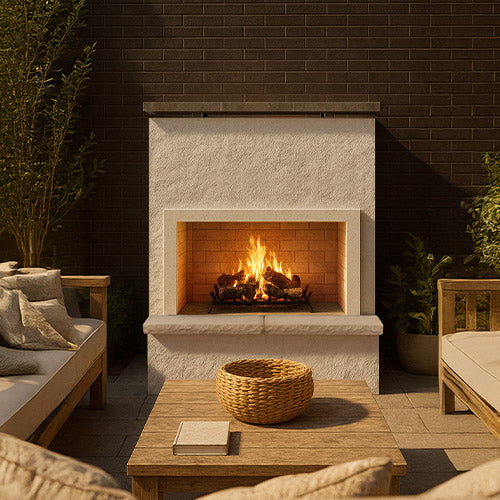 CalFlame- Monterey- Outdoor Fireplace with Bottom Mantel