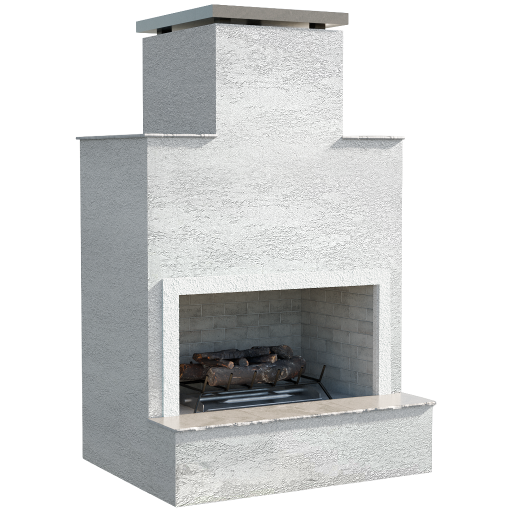 CalFlame- Cancun- Outdoor Fireplace with Bottom Mantel