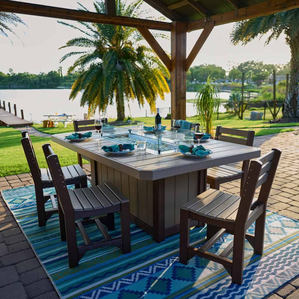 LuxCraft Lumin 79" Rectangular Fire Table Set