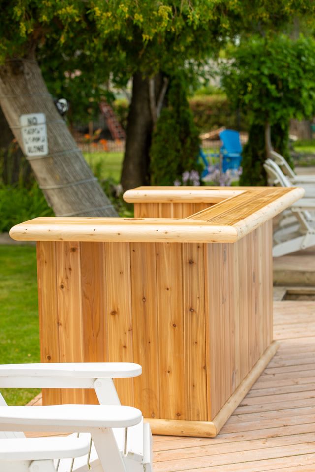 Leisurecraft Tropical Paradise Log Tiki Bar Set