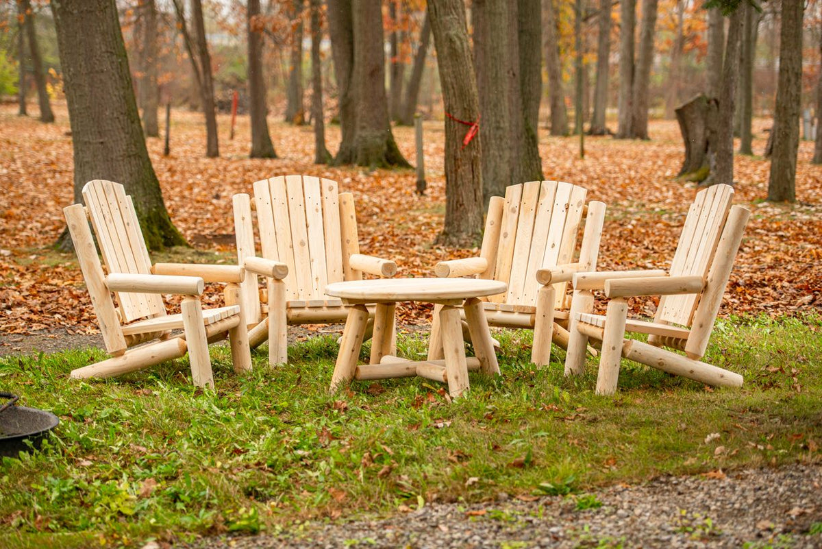 Leisurecraft Log 36" Round Coffee Table Set
