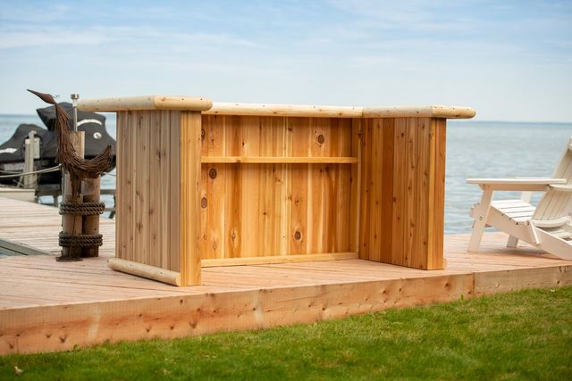 Leisurecraft Tropical Paradise Log Tiki Bar Set