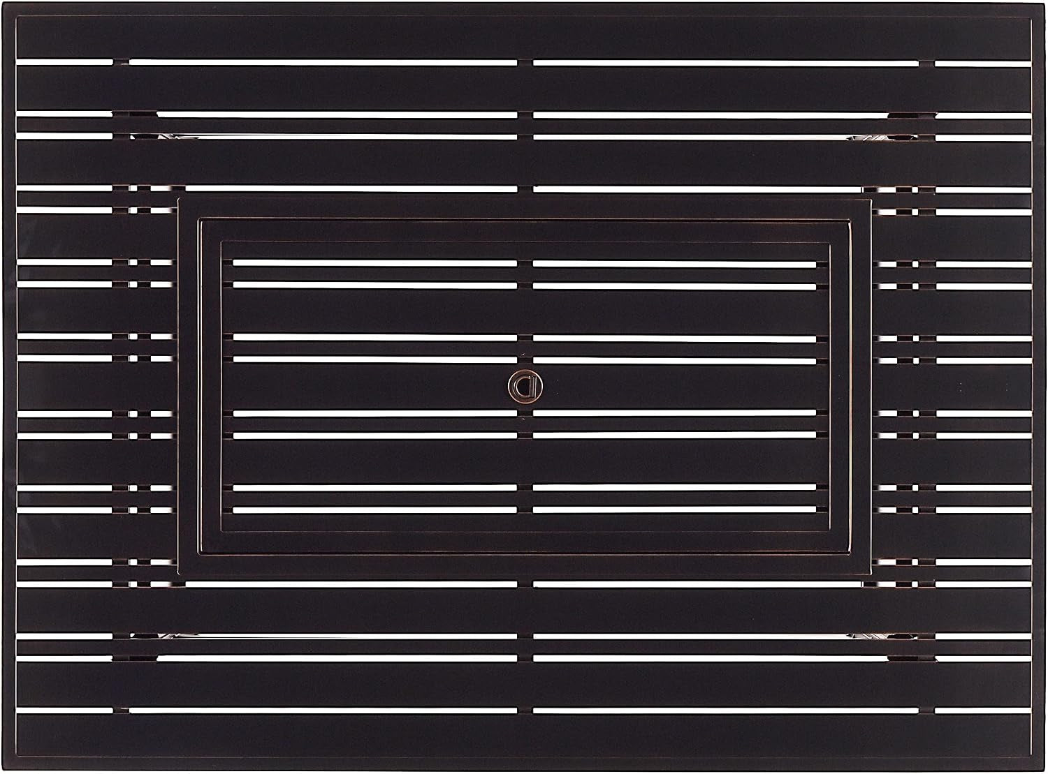 Rectangular 48 In. X 36 In. Aluminum Propane Fire Pit Table, Glass Beads, Two Covers, Lid, 57,000 Btus in Copper Finish Black