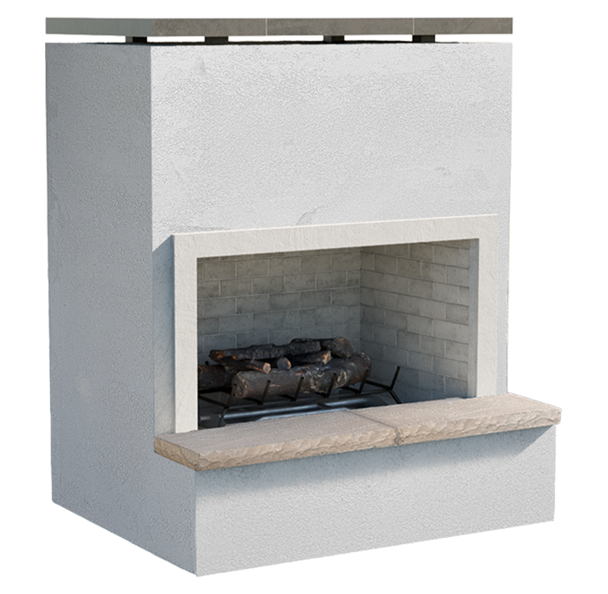 CalFlame- Monterey- Outdoor Fireplace with Bottom Mantel