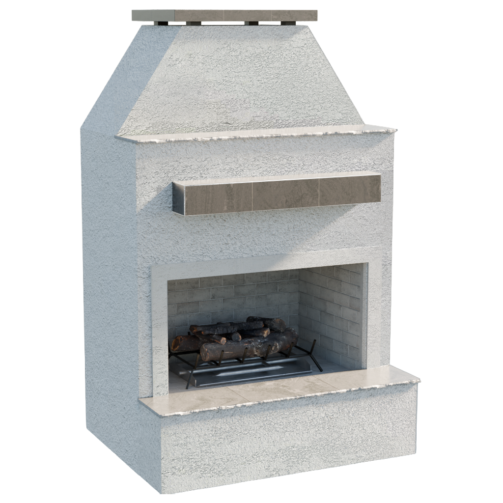 CalFlame-Durango-Outdoor Fireplace w/ Extended Bottom Mantel