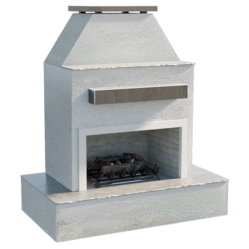 CalFlame-Key West- Outdoor Fireplace with Bottom Mantel