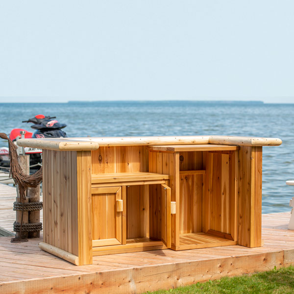 Leisurecraft Tropical Paradise Log Tiki Bar Set