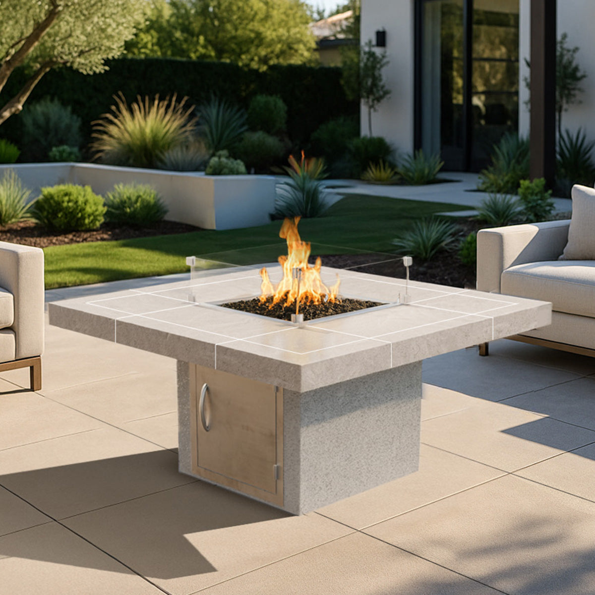 CalFlame - Sedona - 48" Square Gas Fire Pit