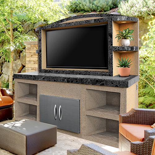 CalFlame- Crystal- Outdoor Entertainment Center