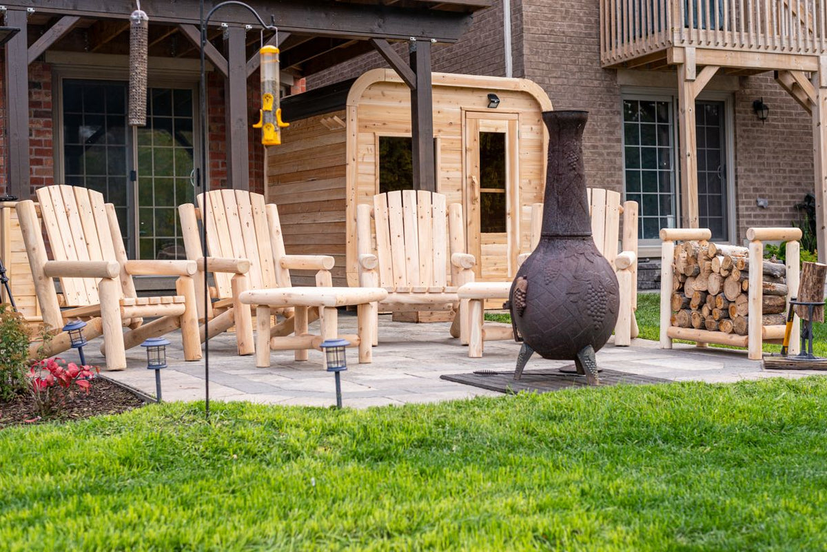 Leisurecraft 36" Square Log Coffee Table Set